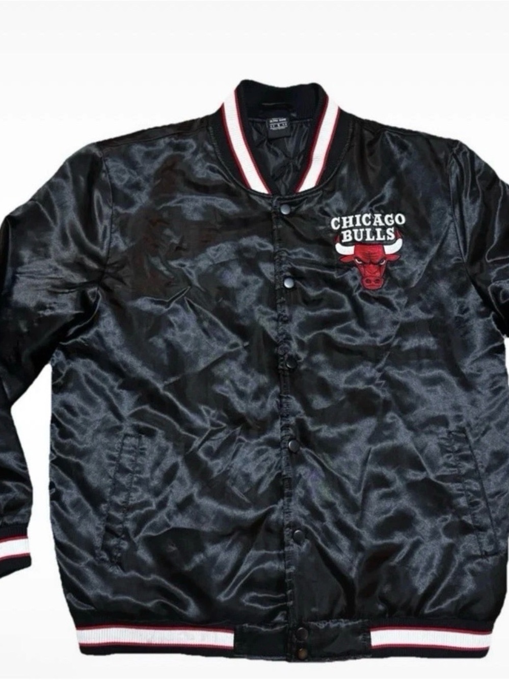 Chicago Bulls Black Varsity Bomber Jacket Adult Small